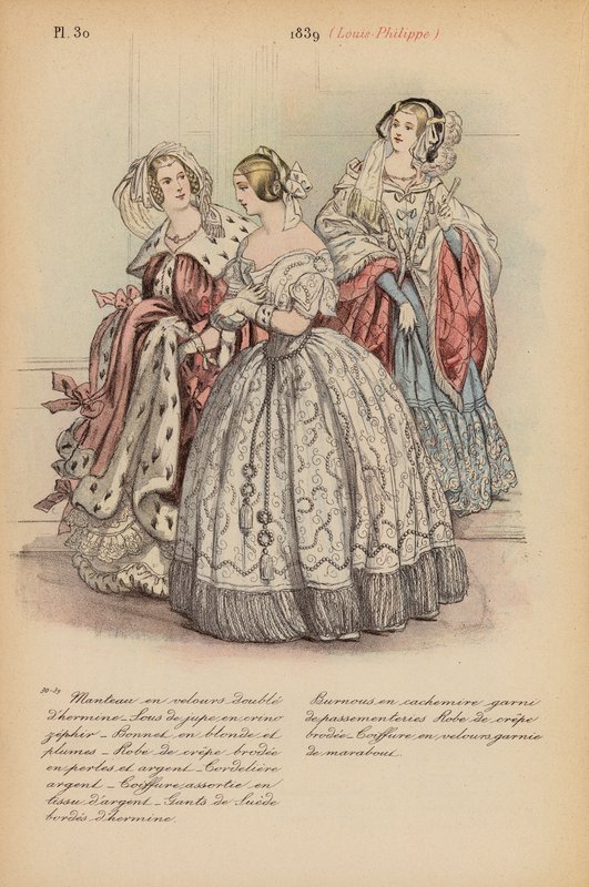 Fransk mode: 1839, Louis-Philippe (farvelitografi) af Louis Colas