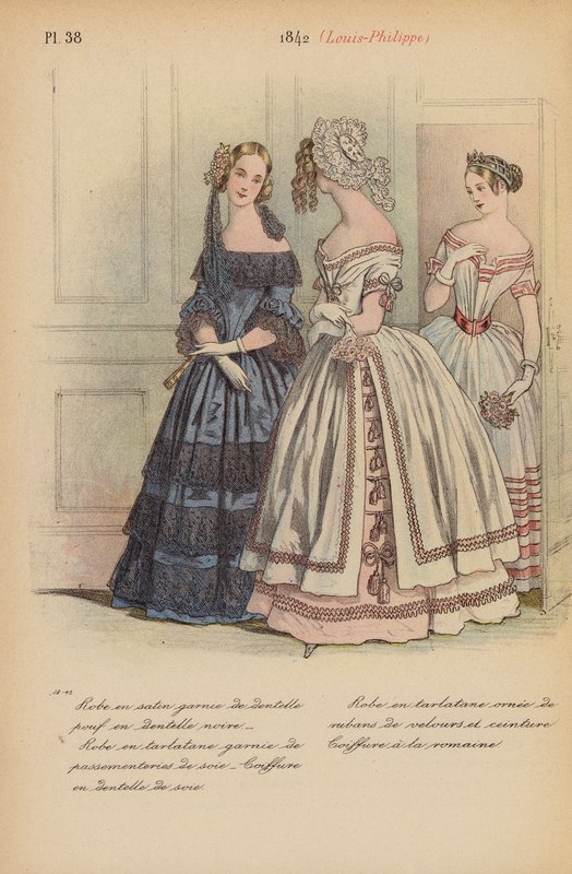 Fransk mode: 1842, Louis-Philippe (farvelitografi) af Louis Colas