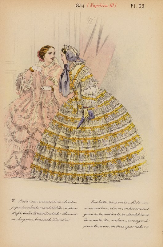 Fransk mode: 1854, Napoleon III (farvelitografi) af Louis Colas