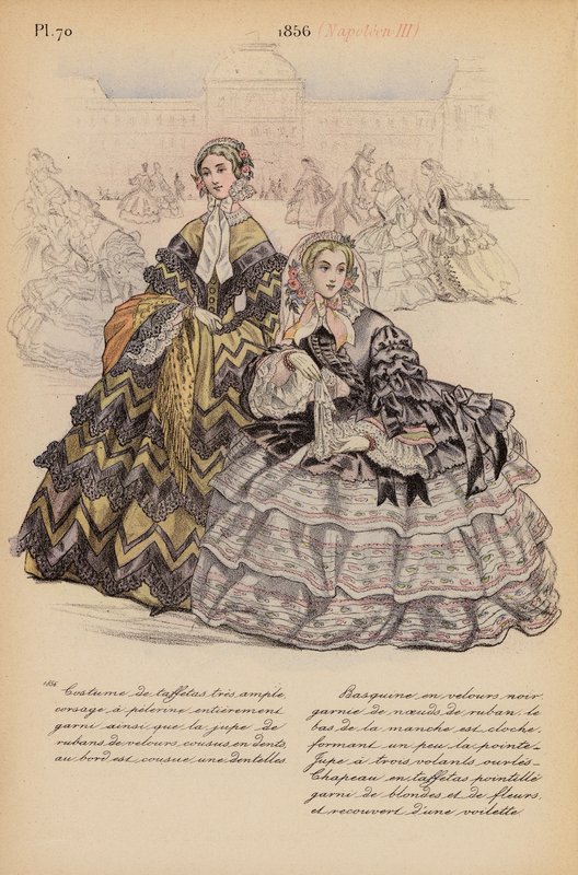 Fransk mode: 1856, Napoleon III (farvelitografi) af Louis Colas