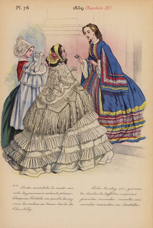 Fransk mode: 1859, Napoleon III (farvelitografi) af Louis Colas