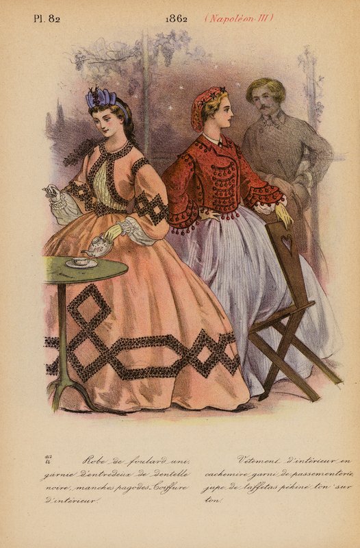Fransk mode: 1862, Napoleon III (farvelitografi) af Louis Colas