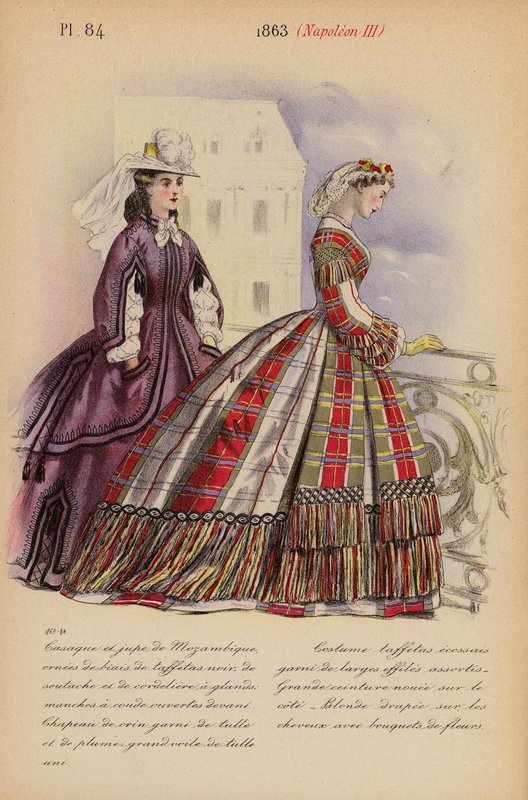 Fransk mode: 1863, Napoleon III (farvelitografi) af Louis Colas