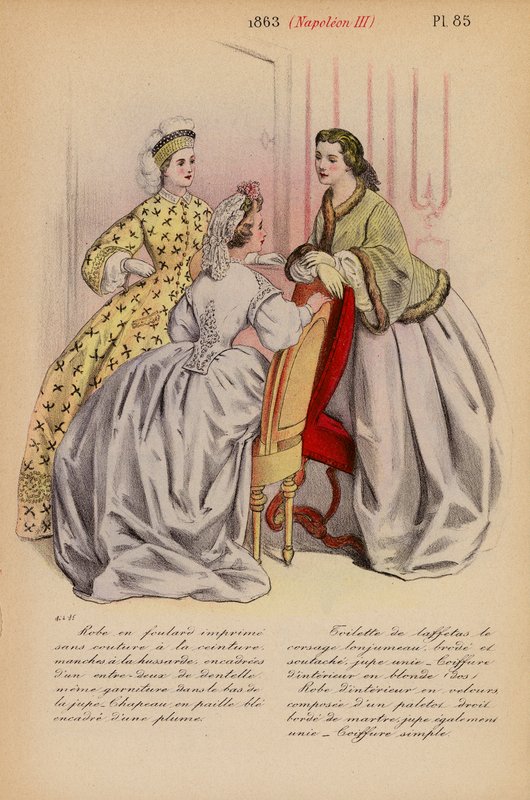 Fransk mode: 1863, Napoleon III (farvelitografi) af Louis Colas