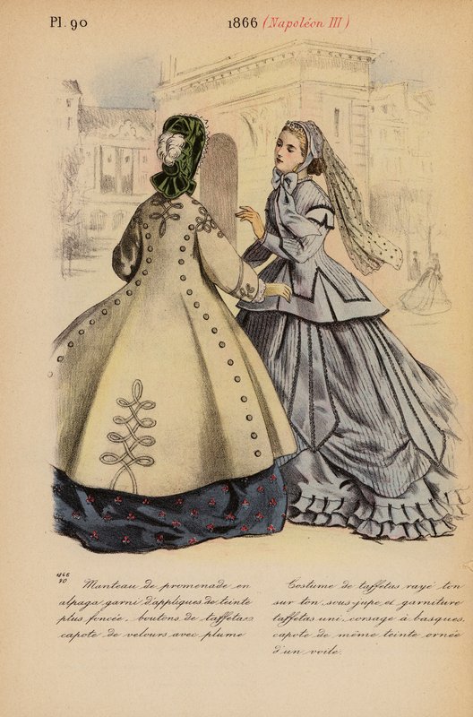 Fransk mode: 1866, Napoleon III (farvelitografi) af Louis Colas