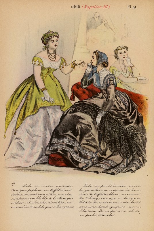 Fransk mode: 1866, Napoleon III (farvelitografi) af Louis Colas