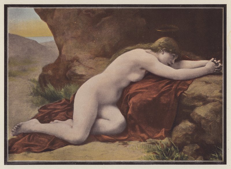 Mary Magdalene (farve litho) af Louis Courtat