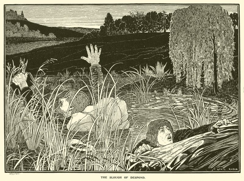 The Slough of Despond (gravering) af Louis John Rhead