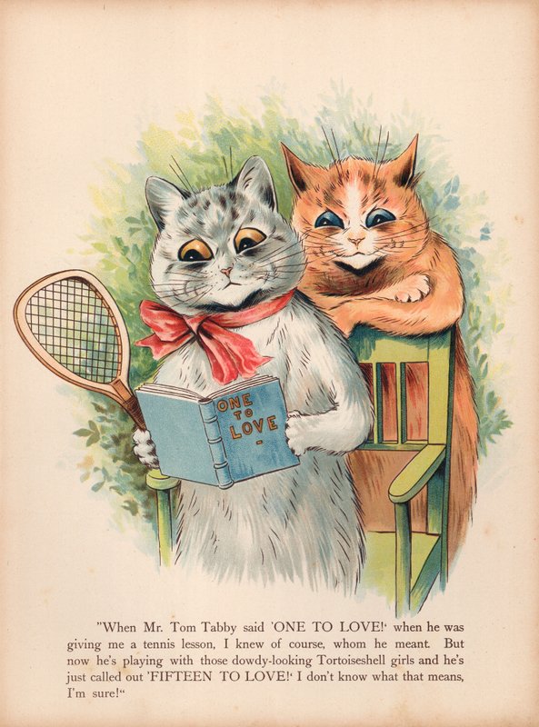 Louis Wain Katte (chromolitho) af Louis Wain