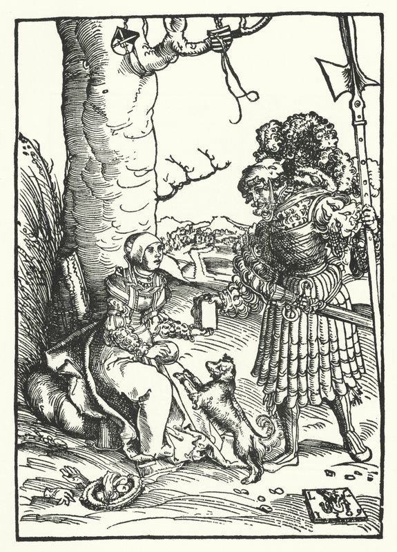 David og Abigail (gravering) af Lucas the Elder (after) Cranach