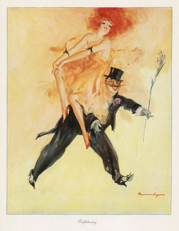 Bortførelse (farve litho) af Ludwig Lutz Ehrenberger