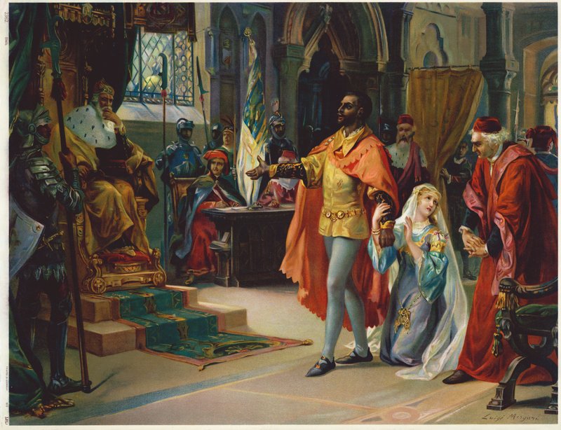 Scene fra Shakespeares Othello (chromolitho) af Luigi Morgari