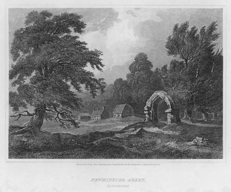 Newminster Abbey, Northumberland (gravering) af Luke (after) Clennell