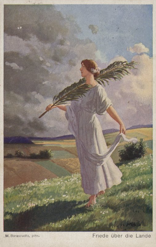 Fred over landet (farve litho) af M. Barascudts