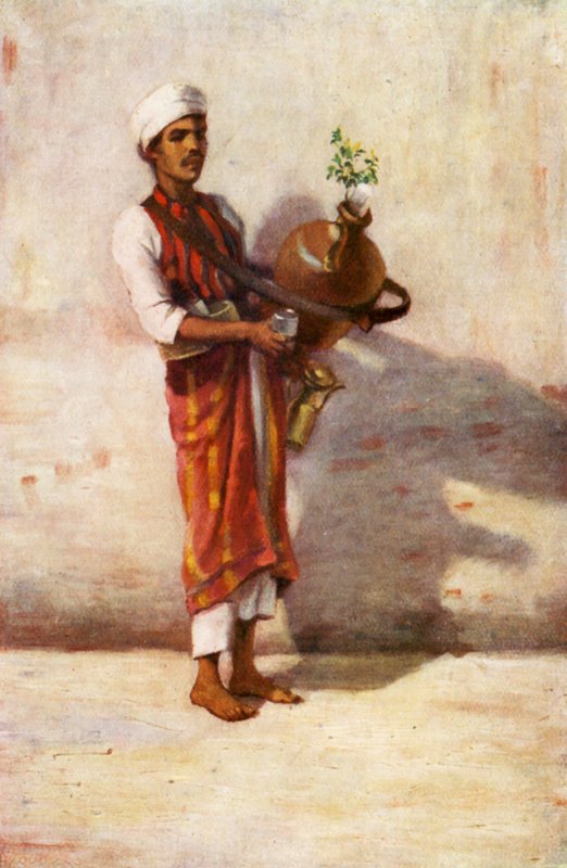 Sælger af vand (farvelitografi) af Margaret Thomas