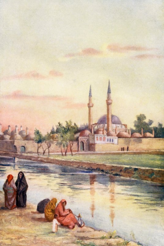 Tekkiyeh, Damaskus (farvelitografi) af Margaret Thomas