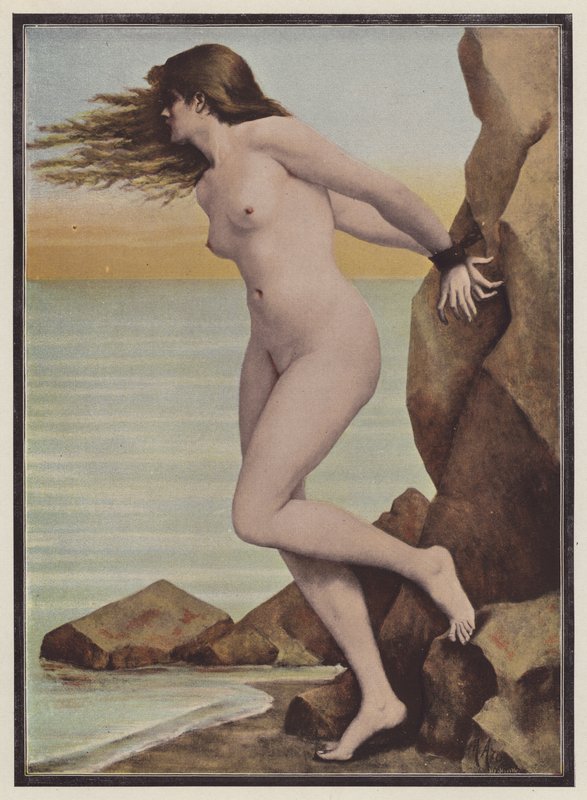 Andromeda (farve litho) af Marguerite Arosa