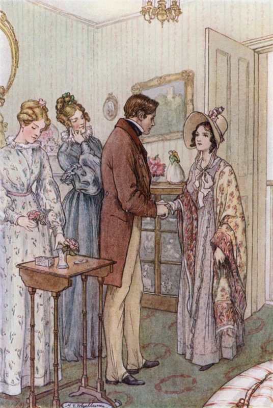 Illustration til hustruer og døtre af fru Gaskell af Mary V. Wheelhouse