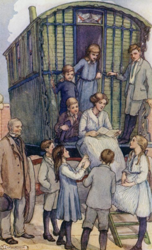 Scene fra The Slowcoach, af Edward Verrall Lucas af Mary V. Wheelhouse