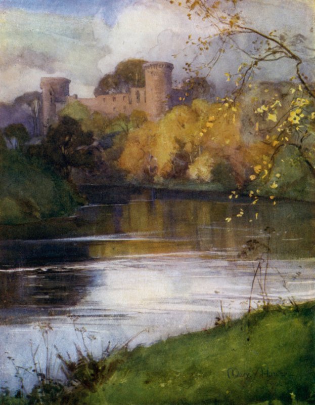 Bothwell Castle (farve litho) af Mary Young Hunter