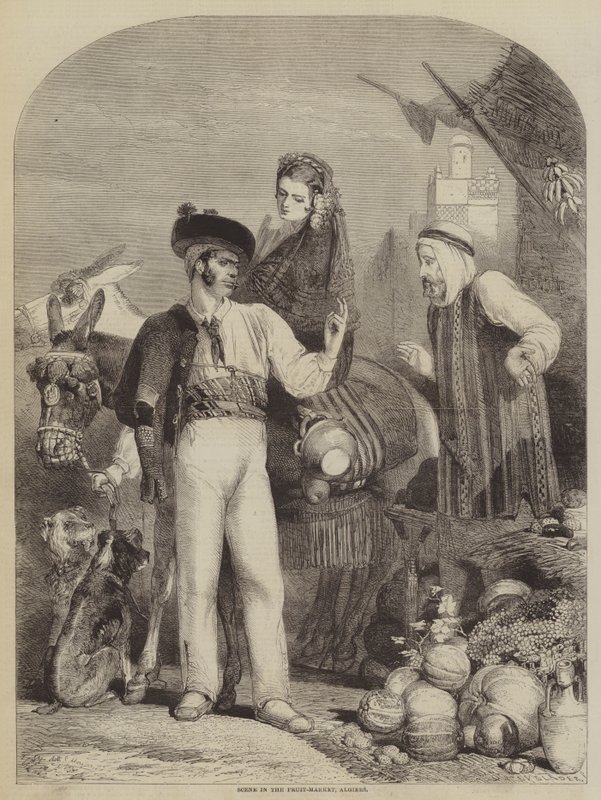 Scene på frugtmarkedet, Algier af Matthew Somerville Morgan