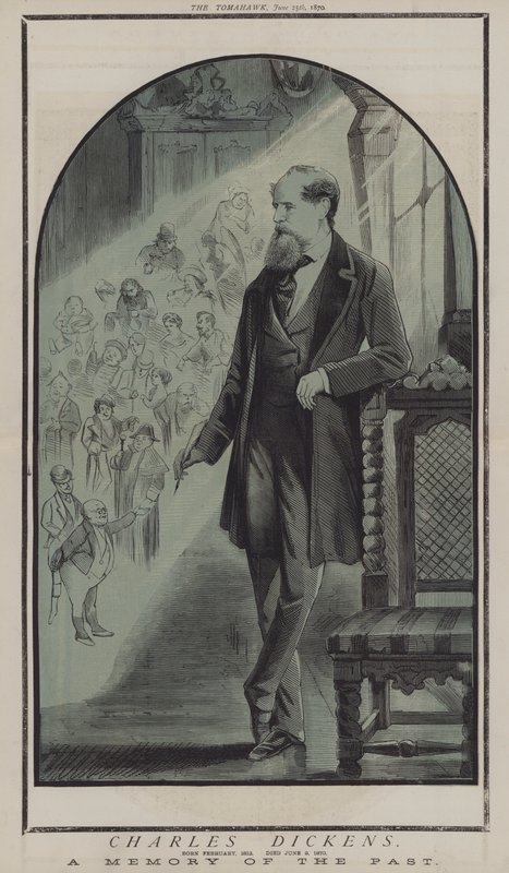 Charles Dickens (farve litho) af Matthew