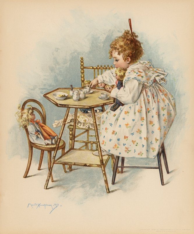 Maternal Cares (farve litho) af Maud Humphrey