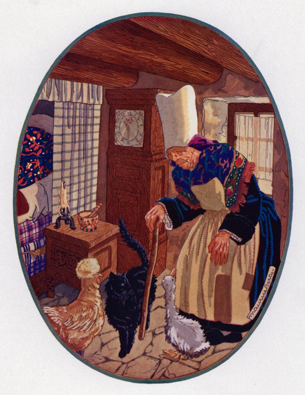Den grimme ælling (farve litho) af Maurice Berty
