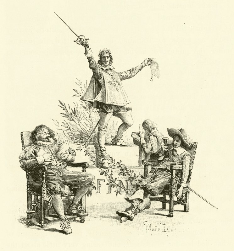 Illustration til De tre musketerer (gravering) af Maurice Leloir