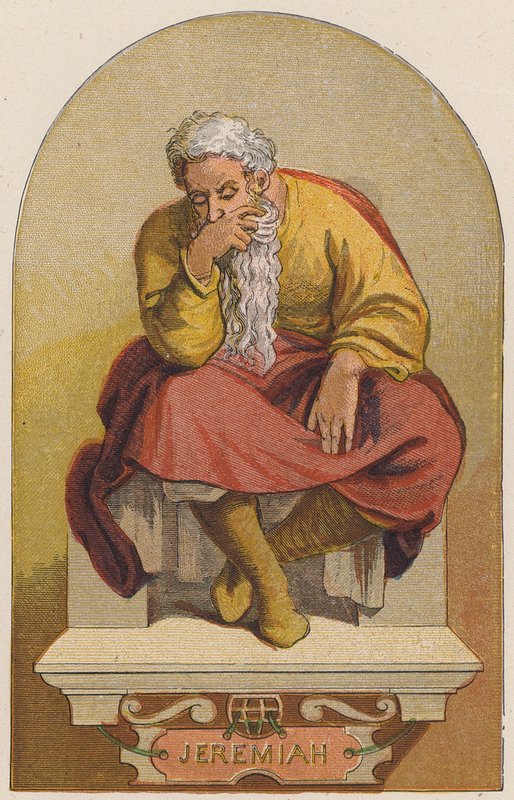 Jeremiah (farvelitografi) af Michelangelo (after) Buonarroti