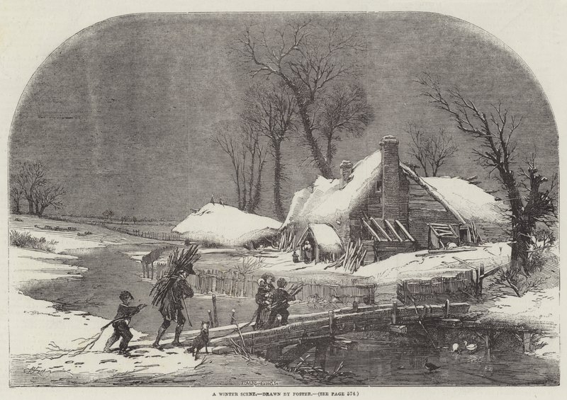 En vinterscene af Myles Birket Foster