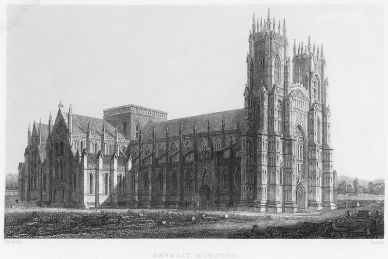 Beverley Minster (gravering) af Nathaniel Whittock