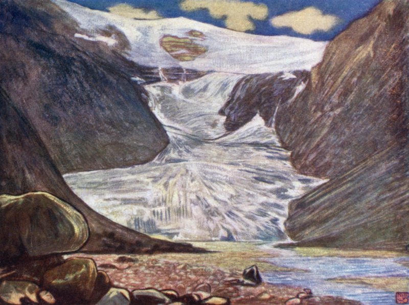 Norge: Kjendalsbrae (farve litho) af Nico Jungman