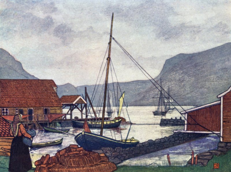Norge: Moldoen (farve litho) af Nico Jungman