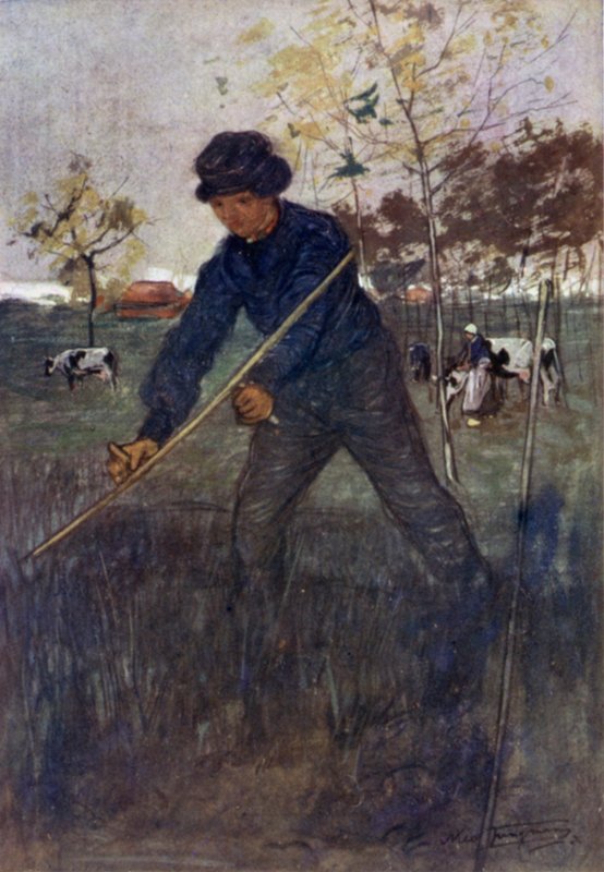 Plæneklipperen (farve litho) af Nico Jungman