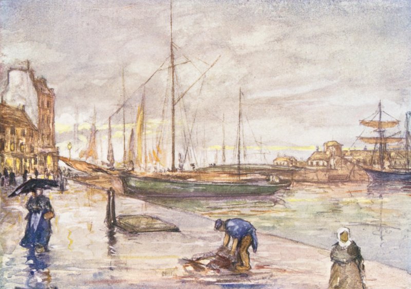 Cherbourg (farvelitografi) af Nico Jungmann