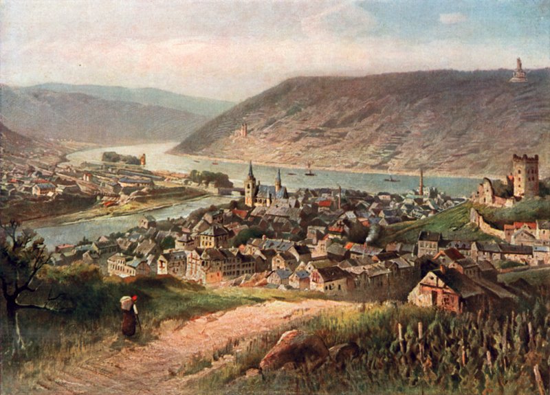 Bingen (farve litografi) af Nicolai Astudin
