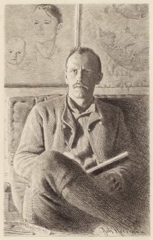 Portræt af Fridtjof Nansen (radering) af Norwegian School