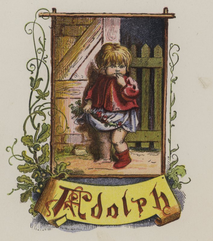 Lille dreng kaldet Adolph (farve litho) af Oskar Pletsch
