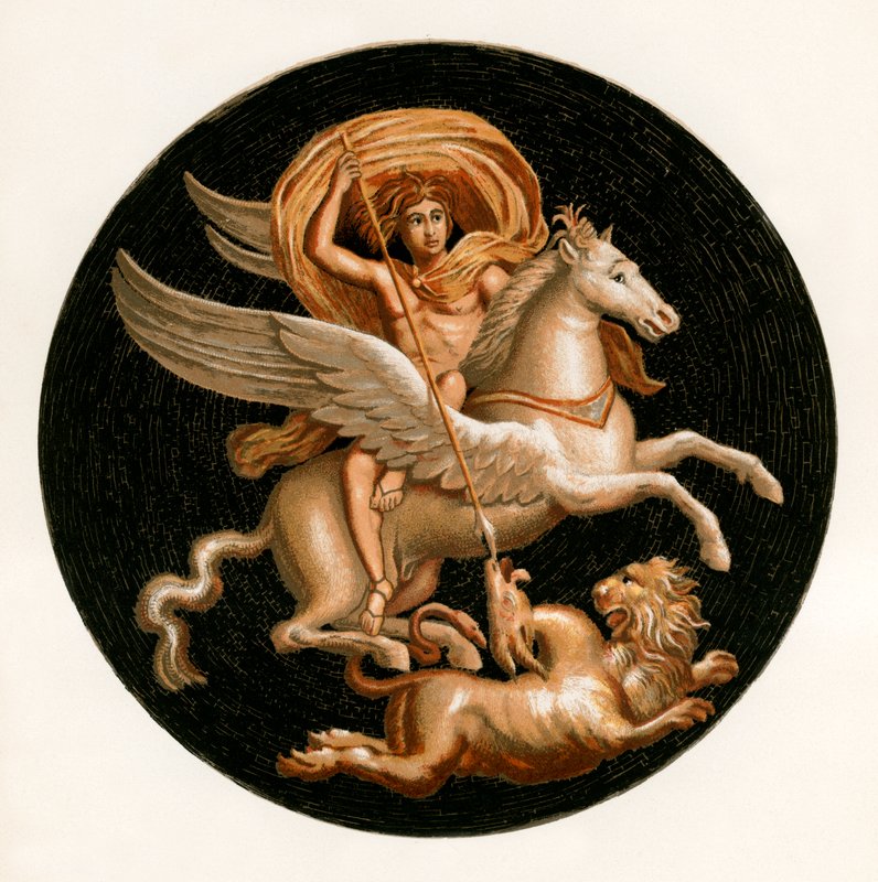 Bellerophon dræber kimæren af P. Sellier
