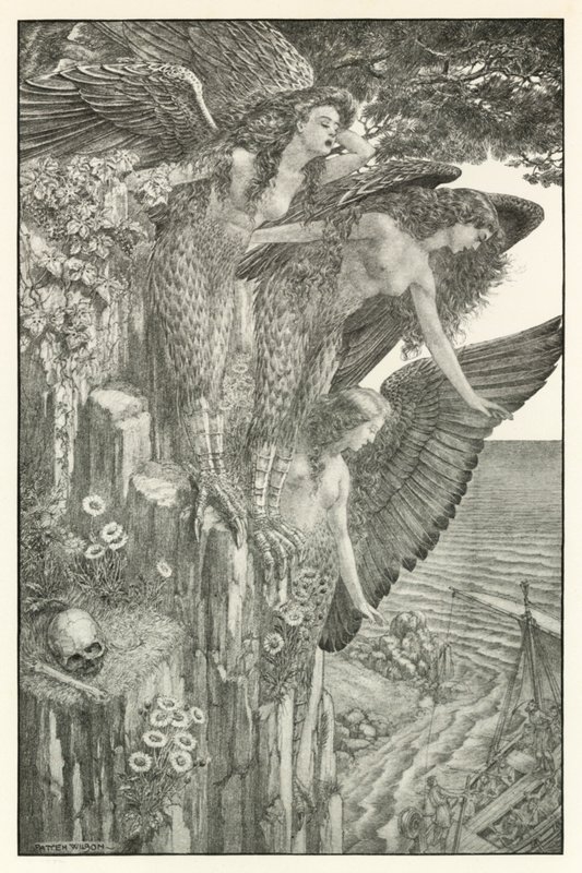 Illustration til Homers Odysseen (litografi) af Patten (after) Wilson