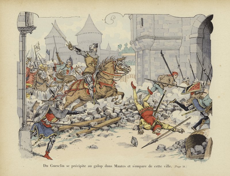 Bertrand du Guesclin tager byen Mantes, 1364 af Paul de Semant