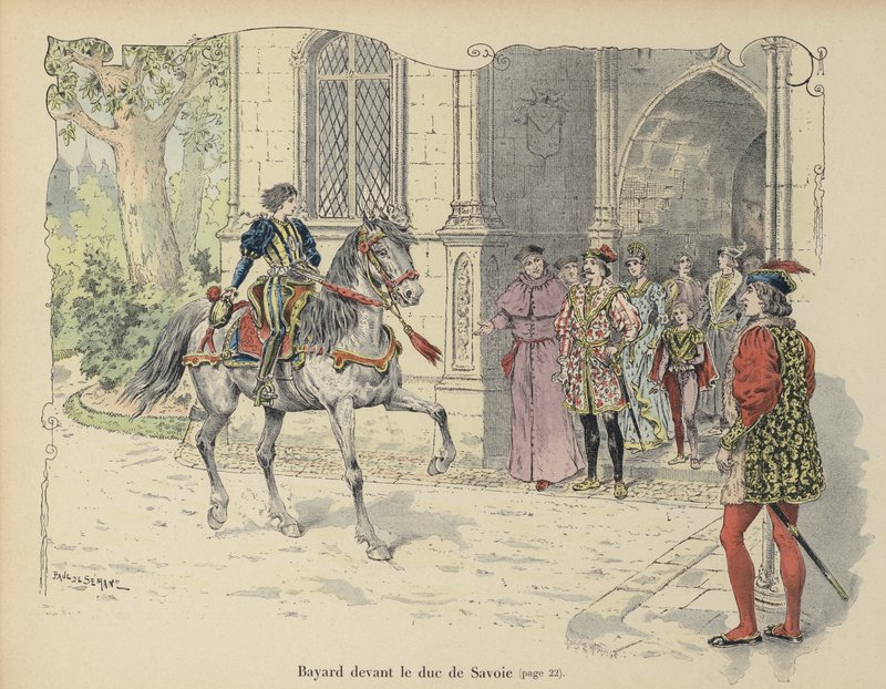 Den unge Chevalier de Bayard møder hertugen af Savoyen af Paul de Semant