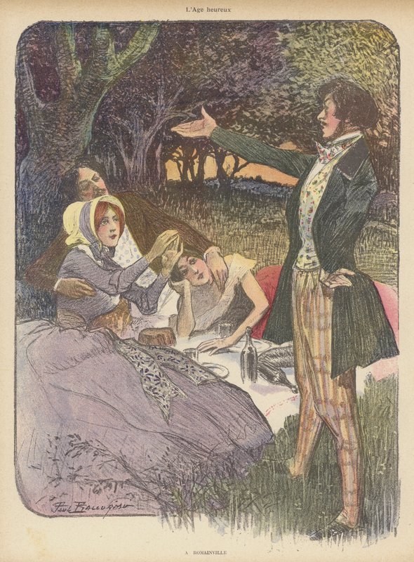 The Happy Age: at Romainville (farve litho) af Paul Balluriau