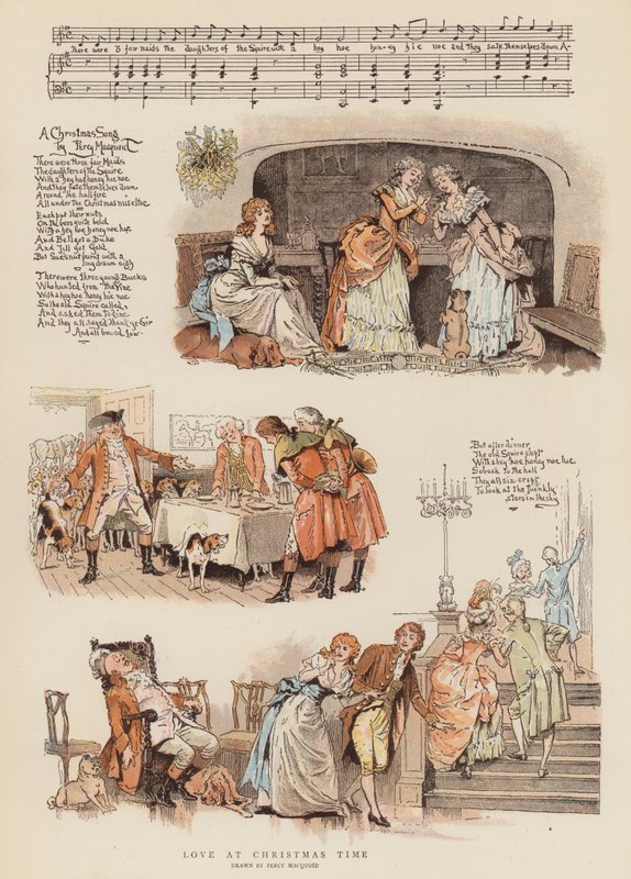 Kærlighed ved juletid (chromolitho) af Percy Macquoid