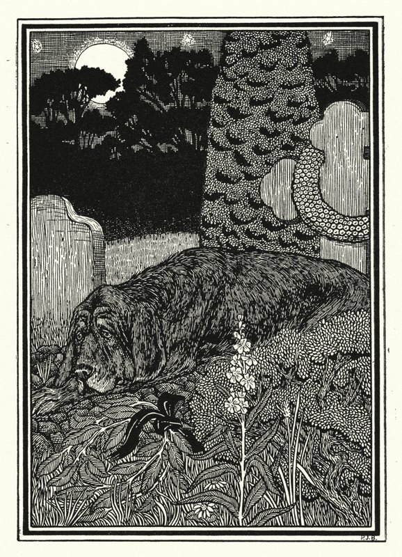 Hunden fra Montargis (litho) af Percy James Billinghurst