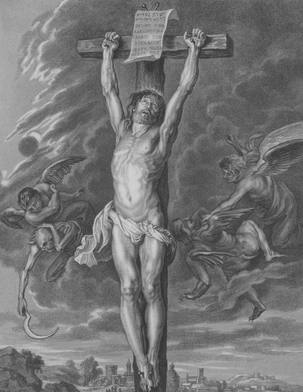 Korsfæstelsen, Matthæus 27, vers 30-54 af Peter Paul after Rubens