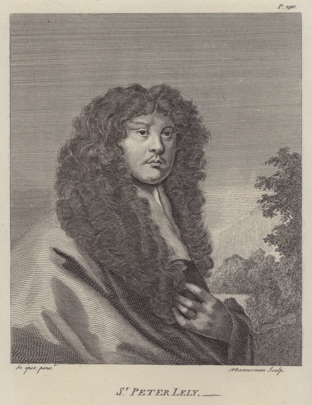 Sir Peter Lely, engelsk kunstner (gravering) af Peter (after) Lely