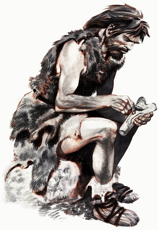 Hulemand, der skærer en knogle af Peter Jackson