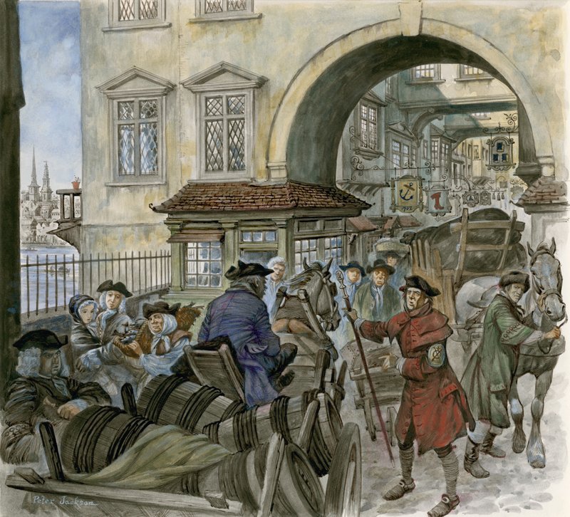Trafik på Old London Bridge af Peter Jackson
